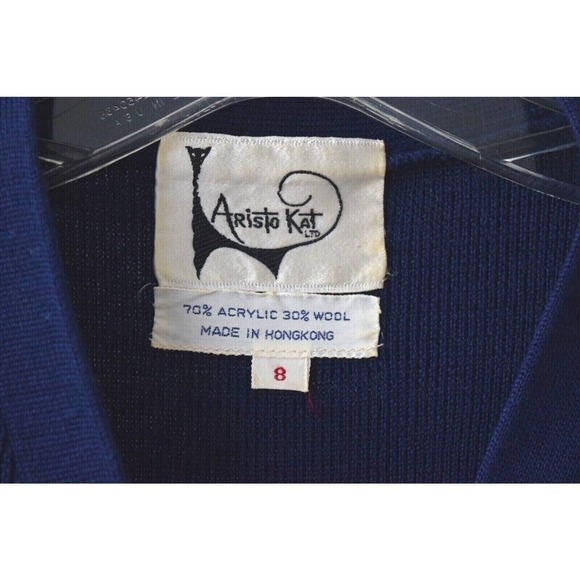 Vintage Aristo Kat Knit Maxi Dress Button Front Pencil Wool Acrylic Hong Kong - Picture 3 of 12